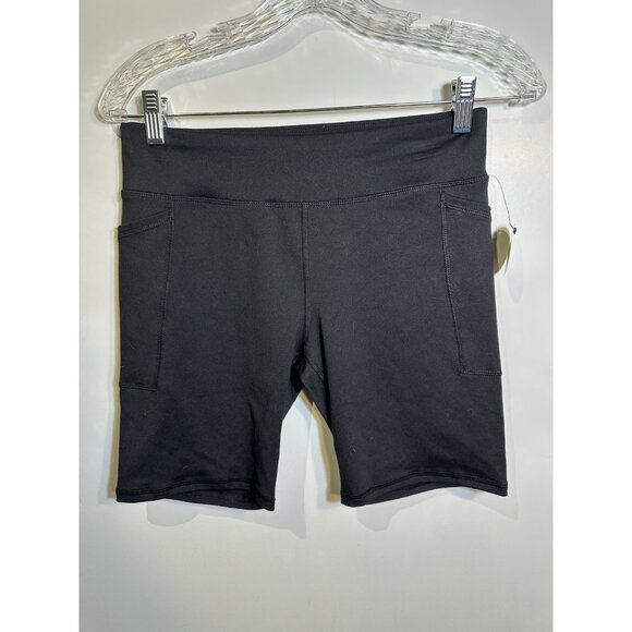 athletic works girls shorts size large 10 12 pockets black plus - Picture 1 of 4
